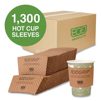 Eco-Products EcoGrip Hot Cup Sleeves, Kraft, 1,300/Carton (EG-2000)
