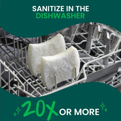 Scotch-Brite Greener Clean Scrub Sponge, Tan, 3/Pack (97033)