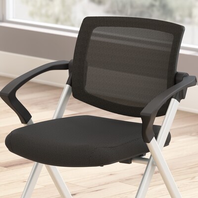 Bush Business Furniture Envision Mesh Folding Chairs with Arms, Black, 2/Set (CH4001BLF-03)