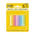 Post-it Page Markers, Assorted Bright Colors, .5 in. x 1.7 in., 50 Markers/Pad, 10 Pads/Pack (670-10