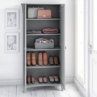 Bush Furniture Salinas 63" Storage Cabinet with 5 Shelves, Cape Cod Gray (SAS332CG-03)