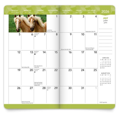 2026-2027 BrownTrout Horse Lovers 3.5" x 6.5" Monthly Planner (9798330703715)