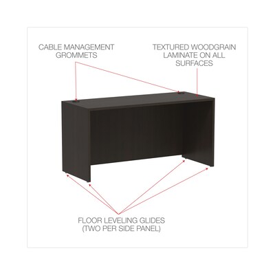 Alera Valencia Series Credenza Shell, 59 1/8w X 23 5/8d X 29 1/2h, Espresso