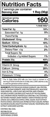 Legendary Foods Popped Protein Gluten Free Nacho Cheese Puffed Chips, 1.3 oz., 7/Carton (11191)