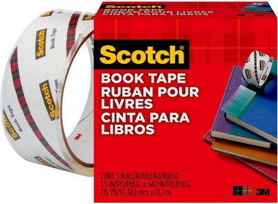 Scotch® Book Transparent Tape, 1 1/2" x 15 yds. (845-150)