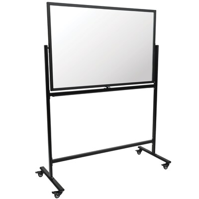Excello Global Products Glass Mobile Dry-Erase Whiteboard, Aluminum Frame, 48 x 32 (EGP-HD-0552)