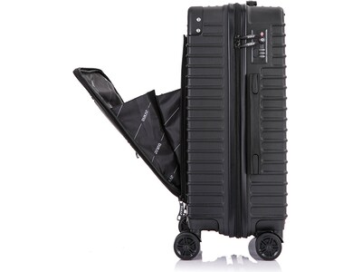 DUKAP Tour 20" Hardside Carry-On Suitcase, 4-Wheeled Spinner, TSA Checkpoint Friendly, Black (DKTOU00S-BLK)