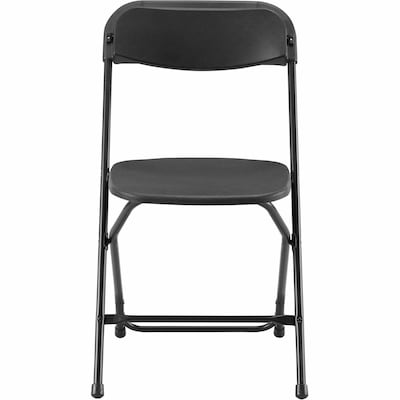 Lorell Injection-Molded Folding Chairs, Black, 4/Carton (LLR62534)