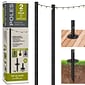 Excello Global Products Bistro Pole for String Lights with 50' G40 Lights, Black, 2/Pack (EGP-HD-0360)
