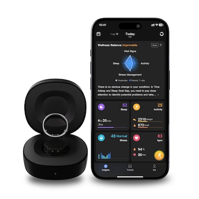 RingConn Gen 2 Ultra-Thin Smart Ring - Size Before You Buy - Size 9, Matte Black (123030905)
