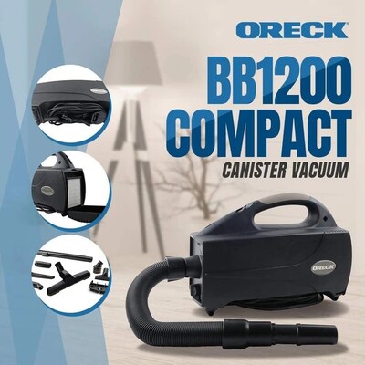Oreck Compact Canister Vacuum Cleaner, Black (BB1200DB)