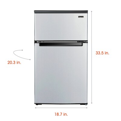 Magic Chef 3.1 Cu. Ft. Energy Star Mini Refrigerator with Top Freezer, Stainless Look (HMDR310SE)