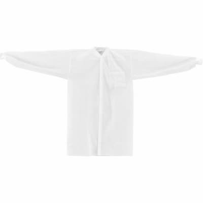 Global Industrial Disposable Polypropylene Lab Coat Knit Wrist Collar Snap Closure XL 25/Case (708309XL)