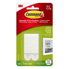 Command Medium Picture Hanging Strips, White, 4/Pack (17201-4PK-ES)