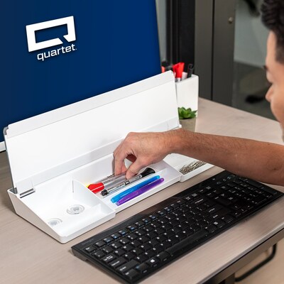 Quartet Flip-Top Glass Dry-Erase Desktop Pad, 18 x 6, White Surface (Q090F04-R)