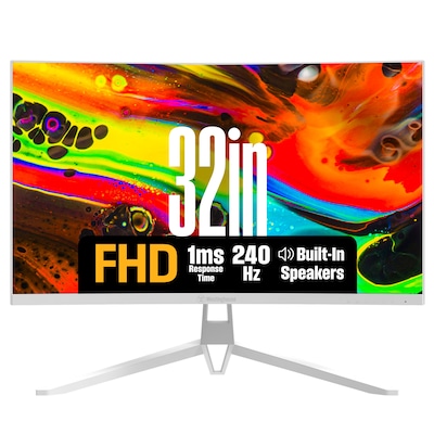 Westinghouse RX Series 32 Curved FHD 240Hz LED AMD FreeSync Gaming Monitor, Built-In Speakers, White (WC32RX6250W)