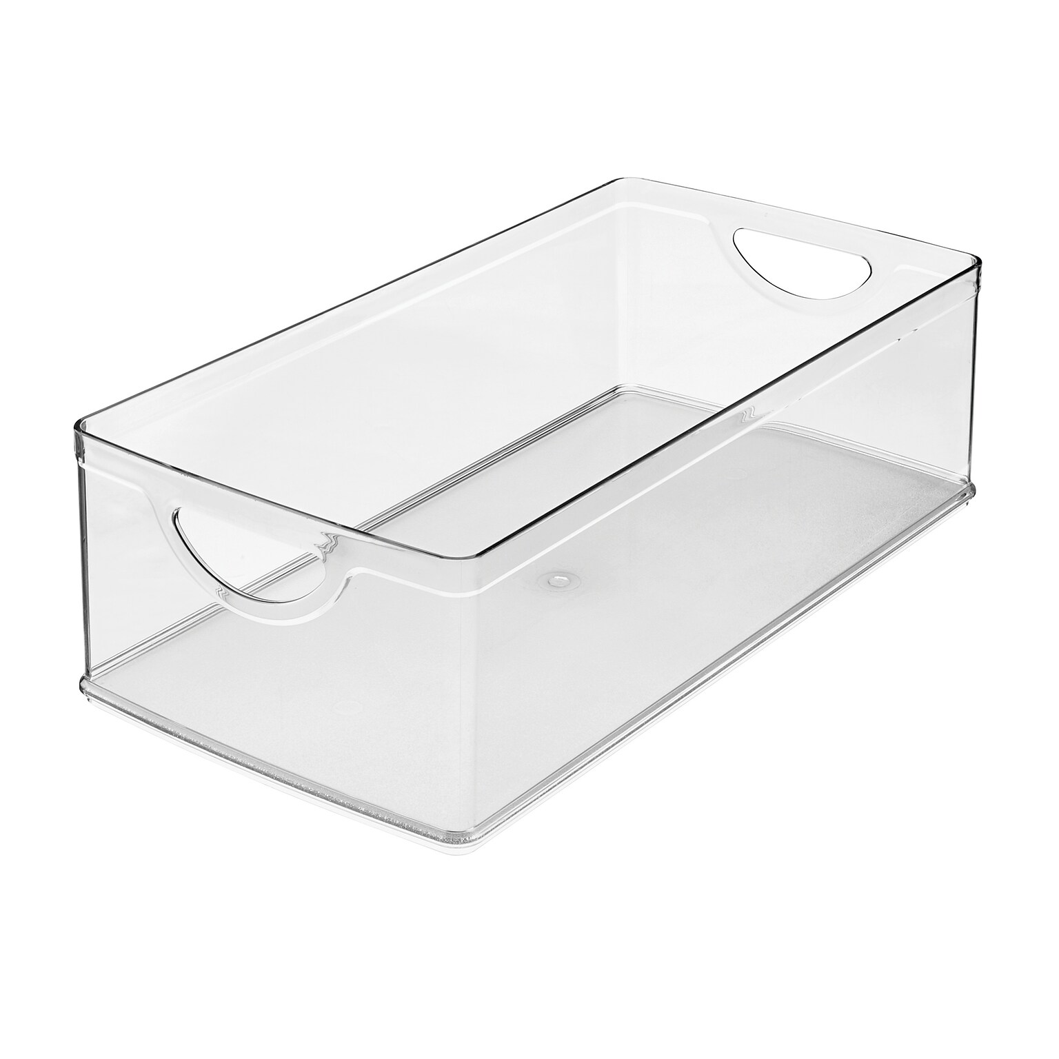 iDESIGN Large Stackable Plastic Storage Bin with Handles, 5 x 8 x 16, Clear (80006)