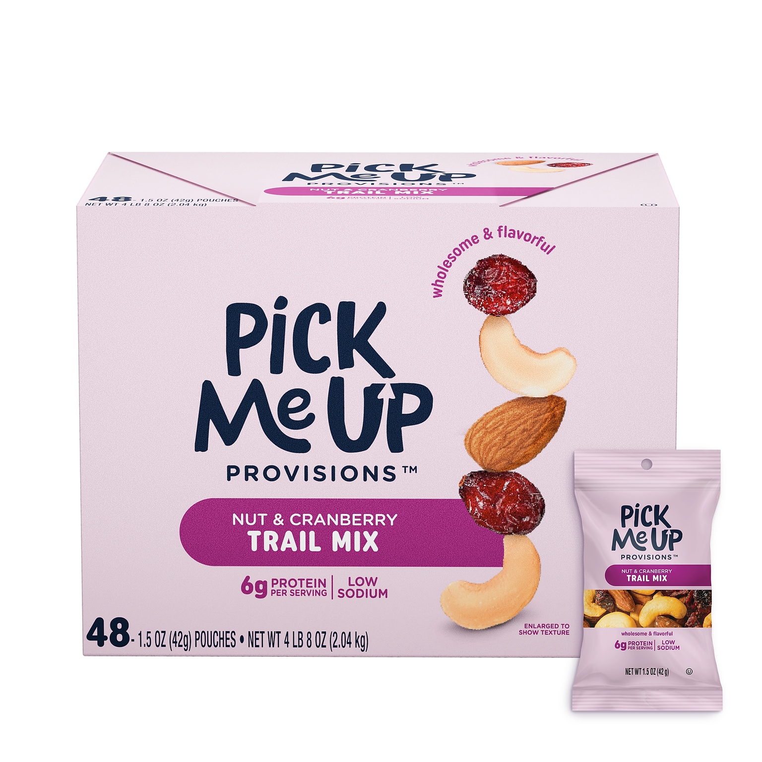 Pick Me Up Provisions™ Nut & Cranberry Trail Mix, 1.5 oz., 48 Bags/Box (PM62798)