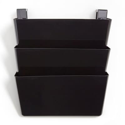 TRU RED Unbreakable 3-Pocket Plastic Letter Wall File, Black, Durable Wall-Mounted Organizer for Mail, Documents & Daily Filing