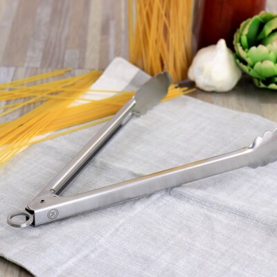 Martha Stewart Easy-Lock Extra Long Tongs, Silver (935117595M)