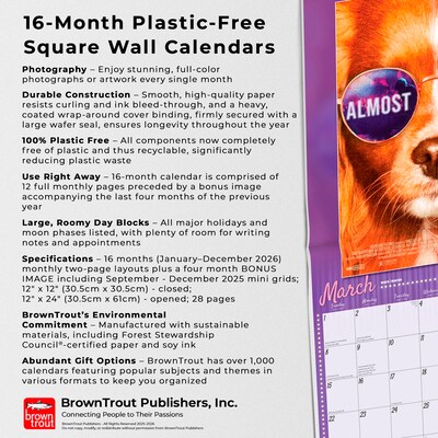 2026 BrownTrout Best in Show 12" x 12" Monthly Wall Calendar (9798330701599)