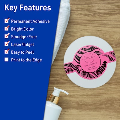 Avery Hemp Square Laser/Inkjet Multipurpose Labels, 2-1/8 x 2-1/8, Off-White (480/Box)