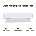 Staples® Hanging File Folder Tabs, Clear, 50/Pack (ST10986-CC)