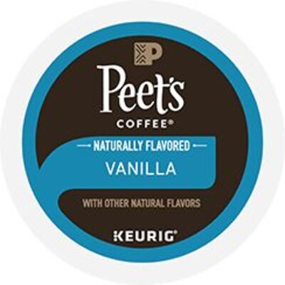 Peet's Coffee Vanilla Coffee, Keurig K-Cup Pod, Light Roast, 22/Box (5000376697)