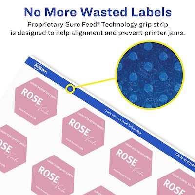 Avery Laser/Inkjet Decorative Edge Waterproof Multipurpose Labels, 1.8704"  x 1.5", White, 200/Pack (94120)