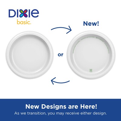 Dixie Basic 8.5" Paper Plates, White, 500/Carton (DBP09WCT)