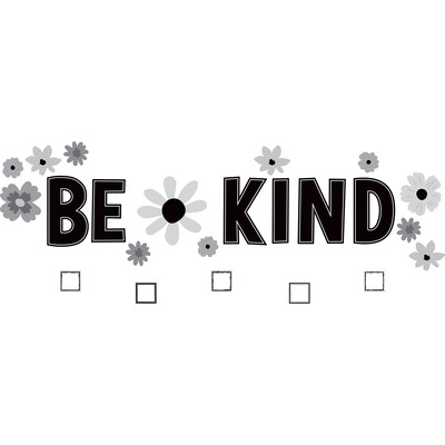 Teacher Created Resources Black and White Floral Be Kind Bulletin Board Set, 60/Set (TCR6801)