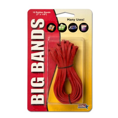 Alliance Big Bands Multi-Purpose #117B Rubber Bands, 7 x 1/8, Red, 12/Pack (00700)