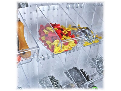 Azar 24" x 24" Pegboard 12-Bucket Wall Accessory Organizer Set, Clear, Each (700685)