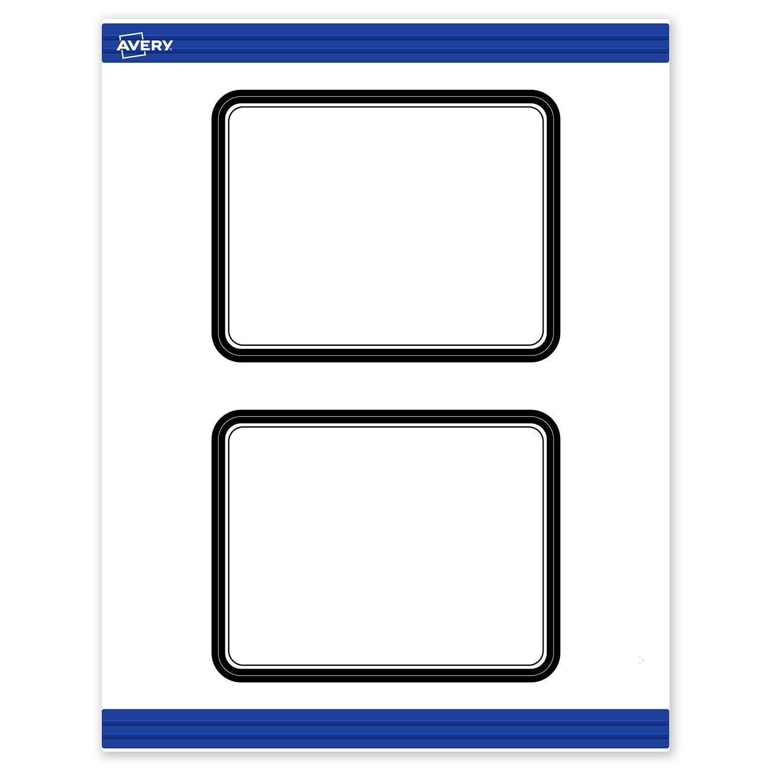 Avery Double Black Border Matte Blank Card, White, 20/Pack (S00-DM4)