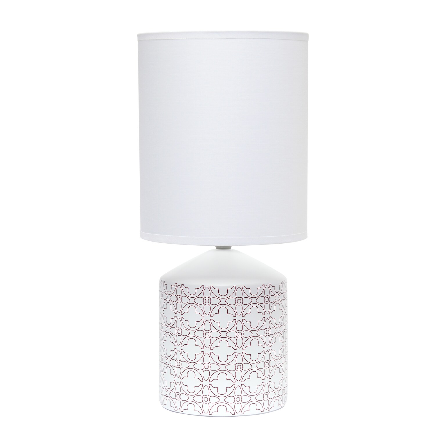 Simple Designs Fresh Prints Table Lamp, Tan Flowers (LT2077-FLO)