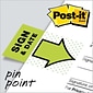 Post-it 'Sign and Date' Message Flags, 1" Wide, Green, 100 Flags/Pack (680-SD2)