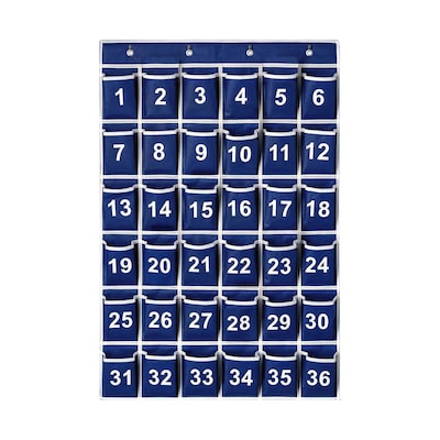 Kore Design Non-Woven Fabric Hanging Classroom Cell Phone Organizer, 38.5 x 25.7 x 0.5, Blue (KD-