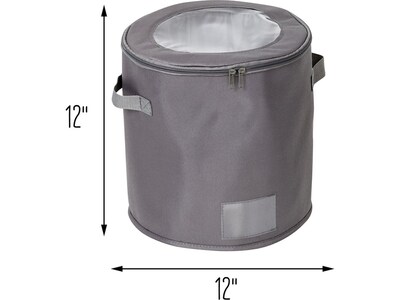 Honey-Can-Do Polyester Round Dinnerware Storage Box, Gray (SFT-09237)