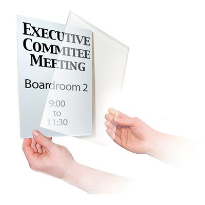 Durable INFOBASE Sign Holder, 8.5" x 11", Freestanding, Vertical/Horizontal, Front Loading, Anthracite Grey (5589-57)