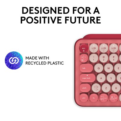 Logitech POP Keys Wireless Bluetooth Mechanical Keyboard, Heartbreaker (920-010709)
