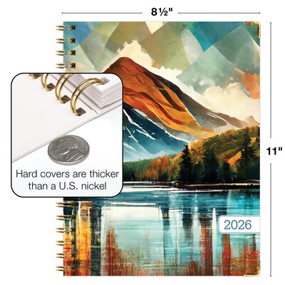 2026 Global Printed Products 8.5" x 11" Weekly & Monthly Planner, Paperboard Cover, Lake View (FSHN-CY26-8511-82)