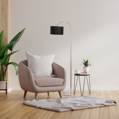 Creekwood Home Vista 66" Brushed Nickel Floor Lamp with Drum Shade, Black (CWF-3006-BK-LB)