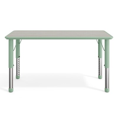 Flash Furniture Wren Rectangular Activity Table, 23.5" x 47.25", Height Adjustable, Light Gray Woodgrain/Sage (YU060RECTBSGE)
