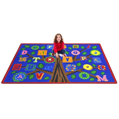 Joy Carpets Alphabet Leaves Nylon 7'8" x 10'9" Machine Tufted Rug, Bold (1892D-01)
