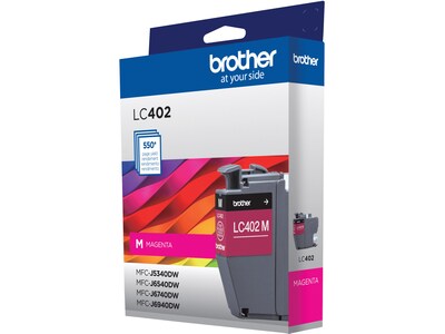 Brother LC402 Magenta Standard Yield Ink Cartridge, Prints Up to 550 Pages (LC402MS)