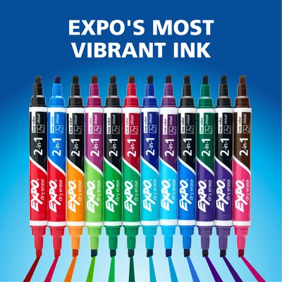 Expo 2-in-1 Tank Dry Erase Markers, Chisel Tip, Assorted Colors, 8/Pack (1944658)