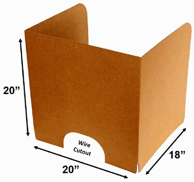 Classroom Products Foldable Cardboard Freestanding Privacy Shield, 20"H x 20"W, Kraft, 20/Box (2020 KR)