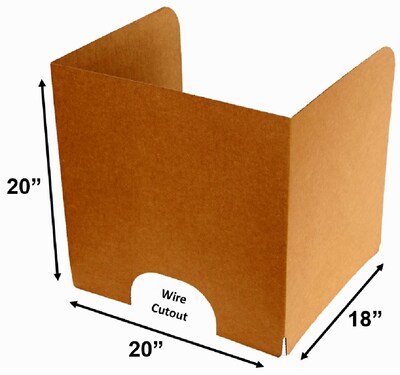 Classroom Products Foldable Cardboard Freestanding Privacy Shield, 20H x 20W, Kraft, 20/Box (2020