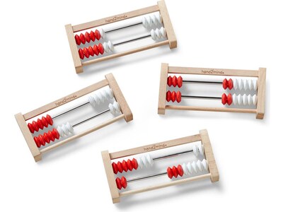 hand2mind Mini 20-bead Rekenrek, White/Red, 25/Set (93429)