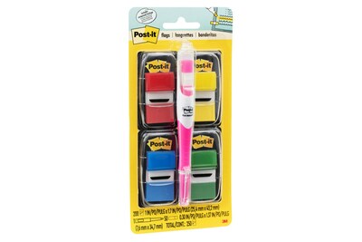 Post-it Flags Value Pack, .94 Wide, Assorted Colors, 200 Flags/Pack plus Flag + Highlighter (680-RYBGVA)